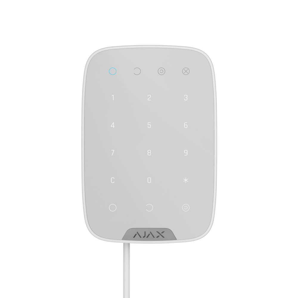 Дротова сенсорна клавіатура Ajax KeyPad Fibra White (44401.12.WH1) Дротова сенсорна клавіатура Ajax KeyPad Fibra White (44401.12.WH1)