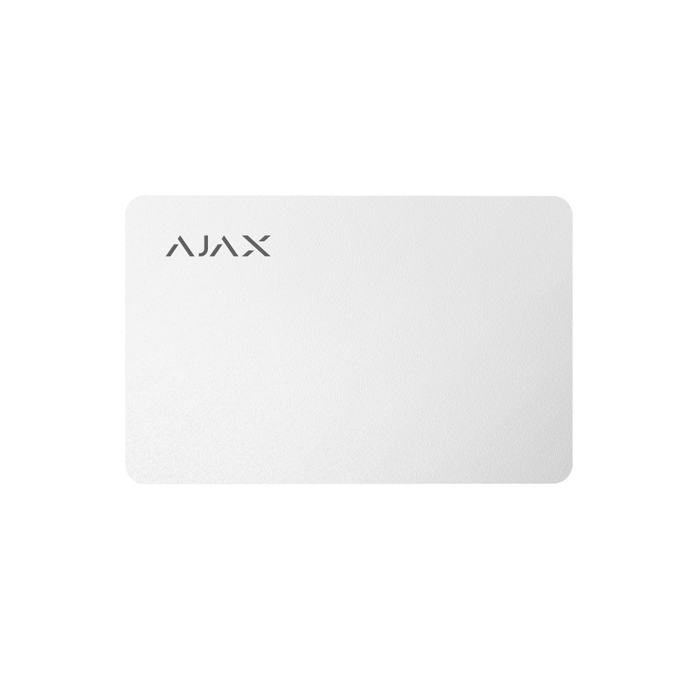 Картка для управління охоронною системою Ajax Pass 10 шт. White (38222.89.WH)