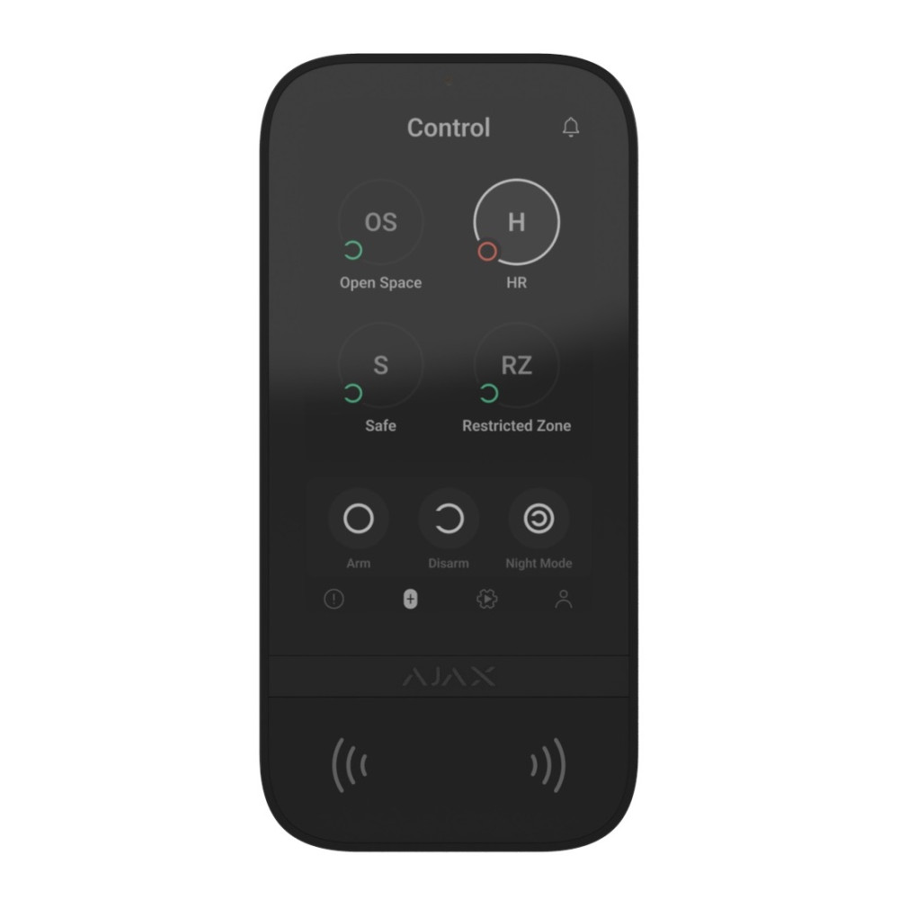 Бездротова клавіатура з сенсорним екраном Ajax KeyPad TouchScreen Black (58454.148.BL1)