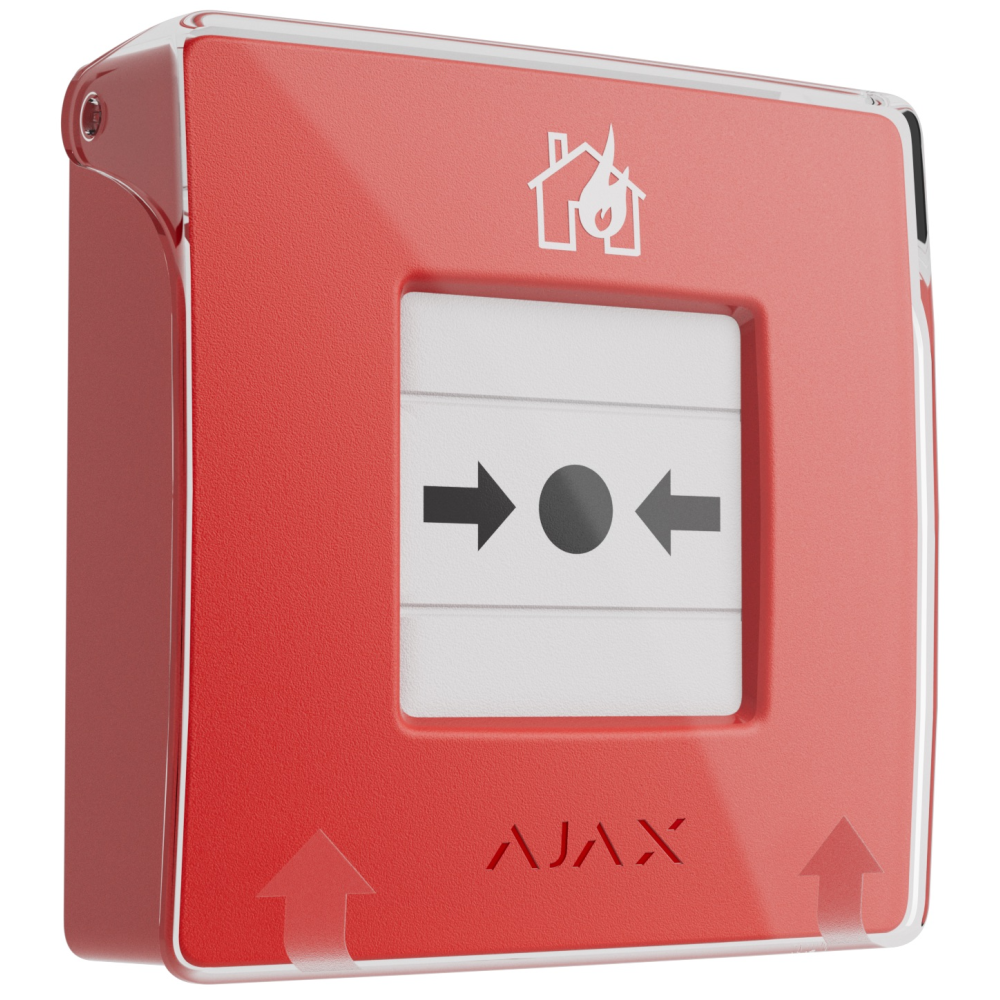 Бездротова настінна кнопка для активації пожежної тривоги вручну Ajax ManualCallPoint (Red)Jeweller (Для житлових обʼєктів) (60815.171.NC1)