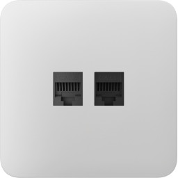 Передня панель для вбудованої інтернет-розетки Ajax SoloCover (LAN) White (126187.317.WH)
