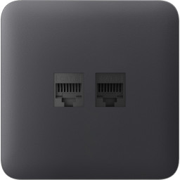 Передня панель для вбудованої інтернет-розетки Ajax SoloCover (LAN) Graphite (126191.317.GP)