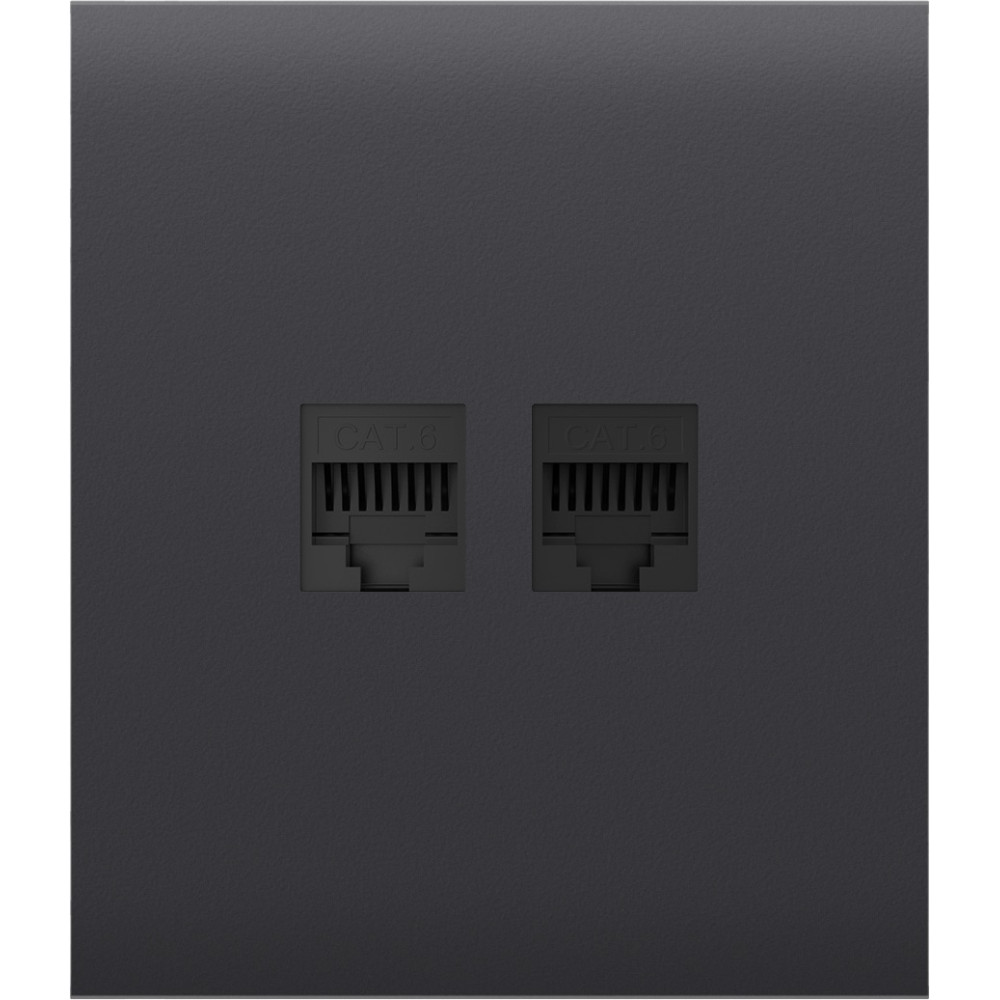 Передня панель для вбудованої інтернет-розетки Ajax CenterCover (LAN) Graphite (126199.318.GP)