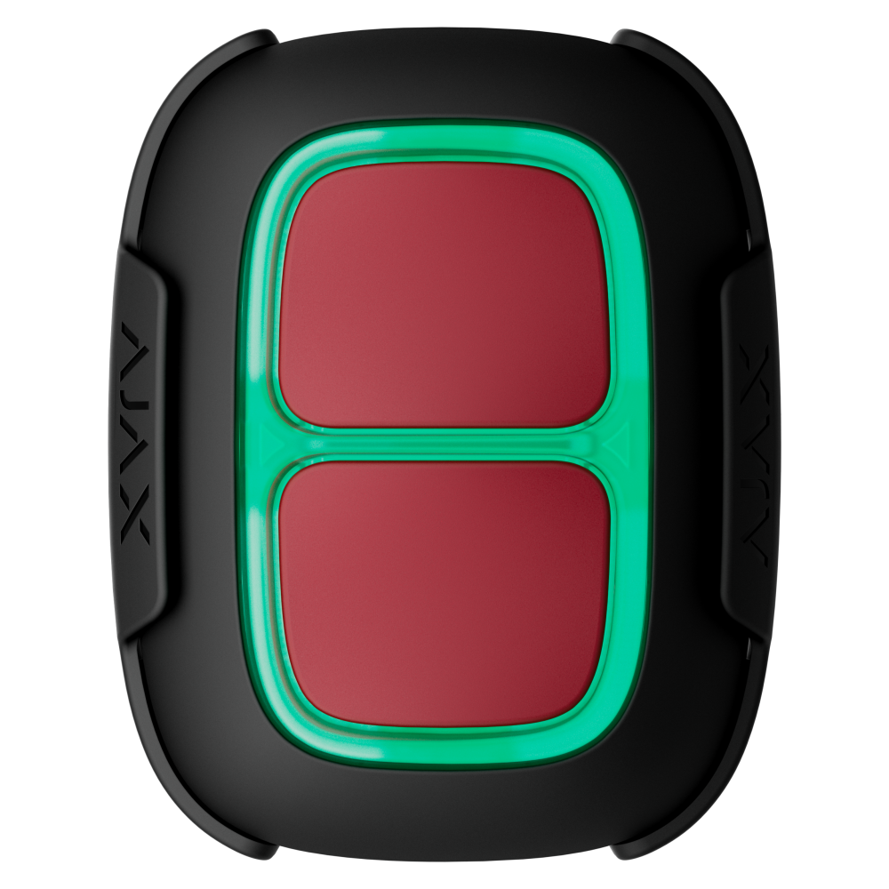 Бездротова тривожна кнопка для обʼєктів підвищеного ризику Ajax Superior DoubleButton G3 Jeweller Black (138643.79.BL1)