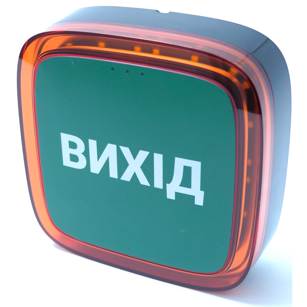Бездротовий адресний пожежний оповіщувач світлозвуковий Ajax EN54 FireProtect (Sounder/VAD) "ВИХІД" Black (161305.279.BL1)