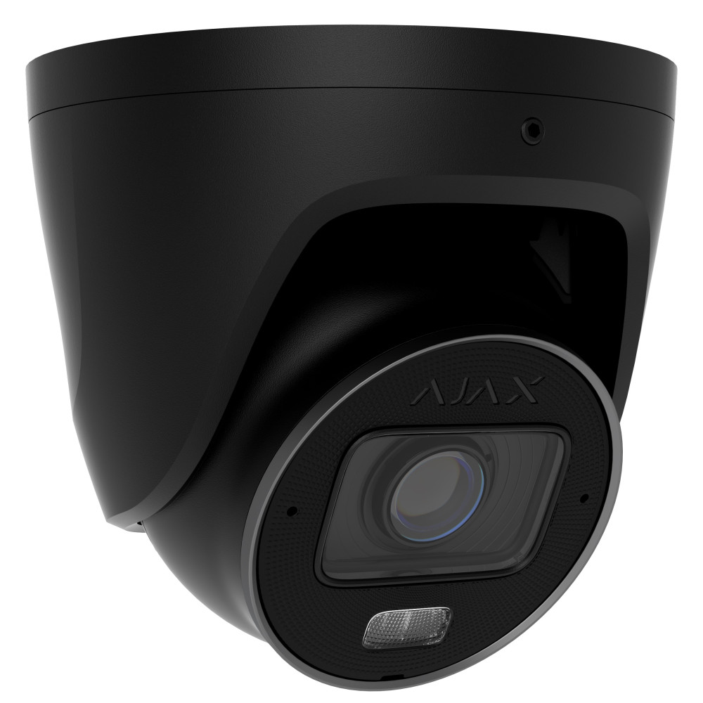 Дротова IP-камера відеоспостереження Ajax TurretCam HLVF (8 Mp) Black (126282.197.BL1)