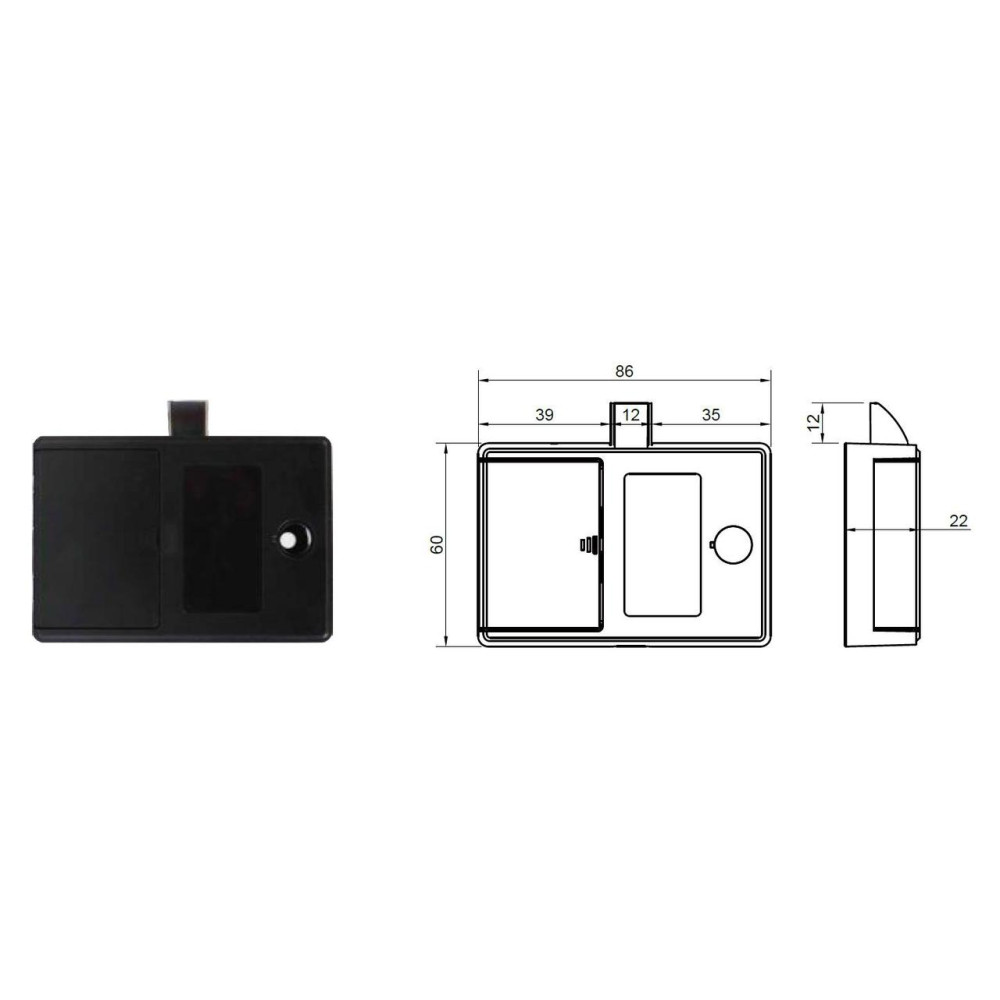 Мебельный биометрический замок SEVEN LOCK F-08