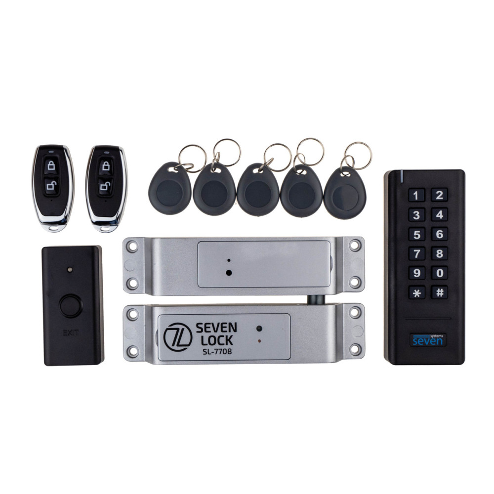 Беспроводной комплект контроля доступа с радиобрелками SEVEN LOCK SL-7708r black