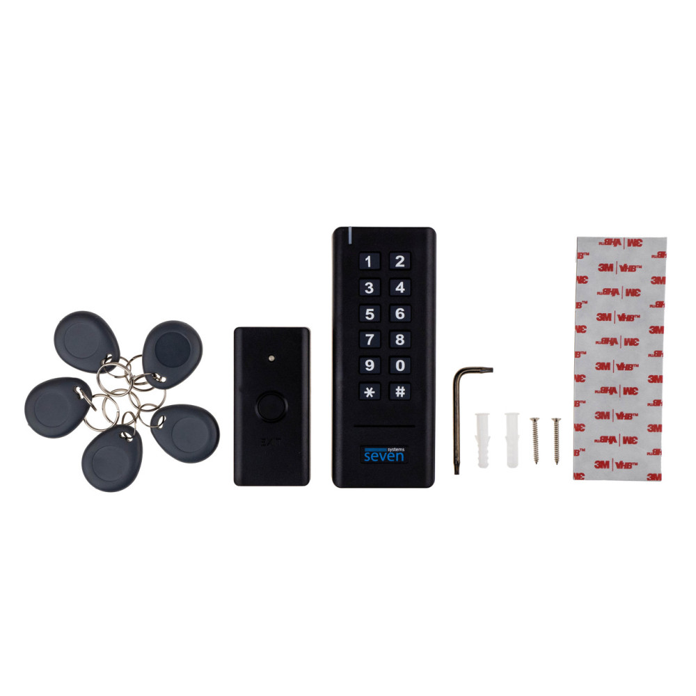 Беспроводной комплект контроля доступа с радиобрелками SEVEN LOCK SL-7708r black