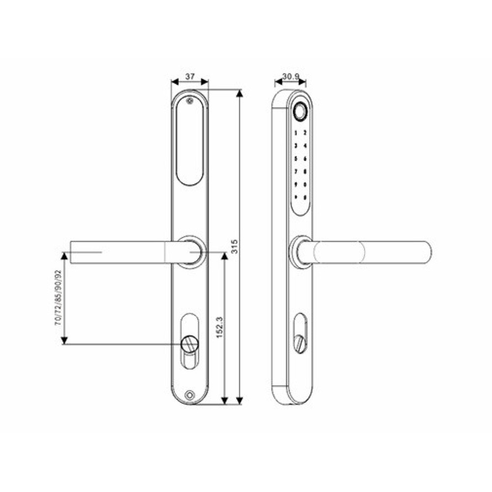 Умный дверной биометрический замок SEVEN LOCK SL-7761BF