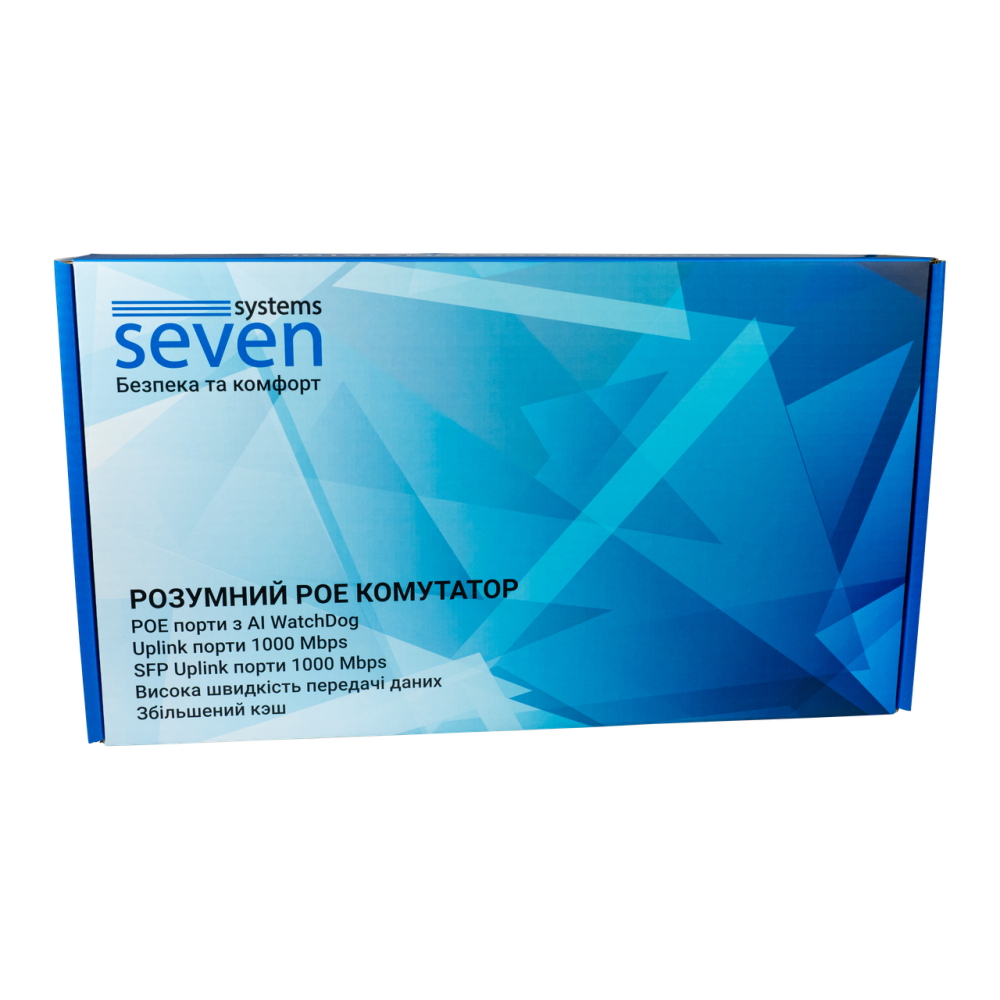 PoE коммутатор 24 порта SEVEN P-73224G-2SFP (POE: 24, UP: 2 Combo G / SFP)