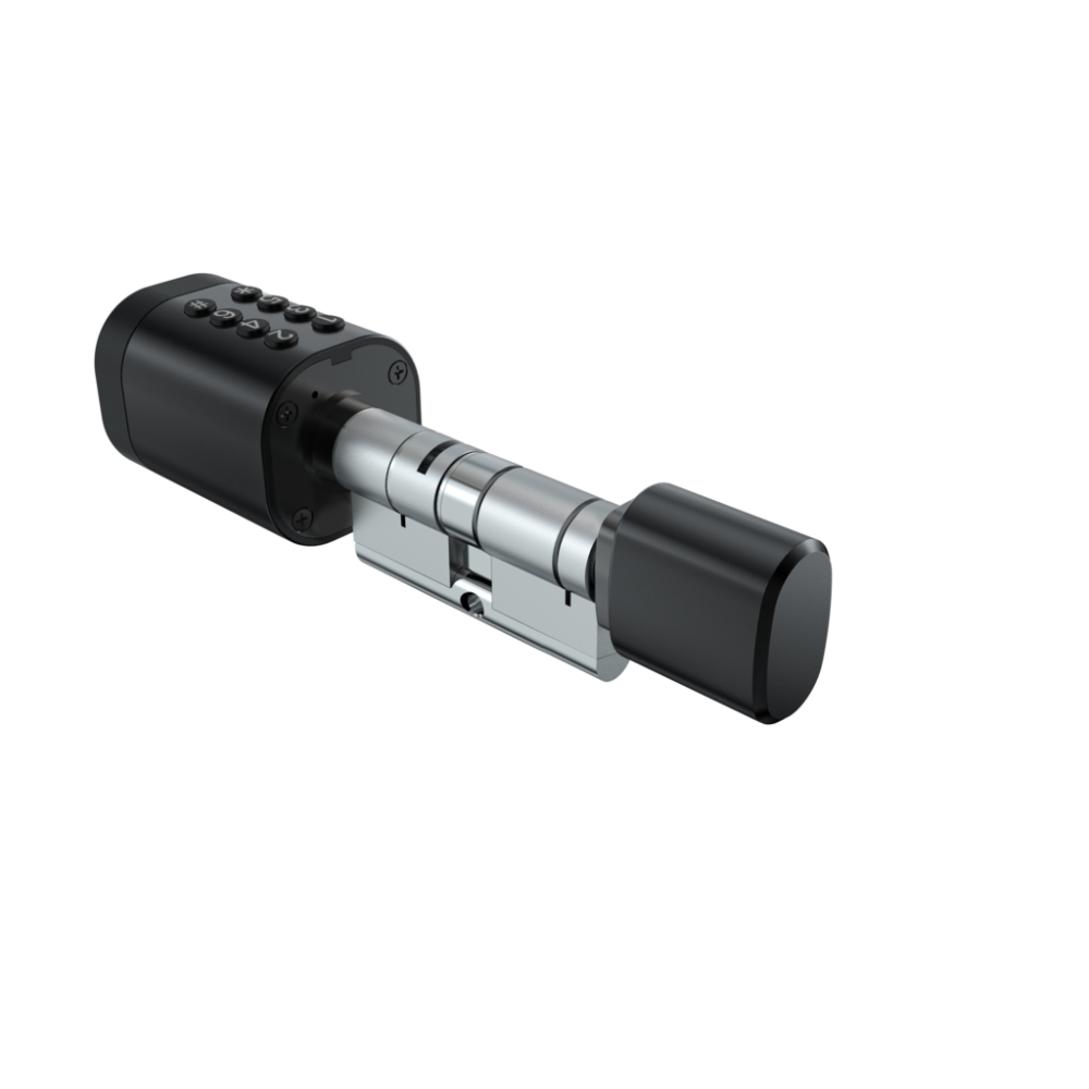 Умный дверной биометрический замок (цилиндр) SEVEN LOCK SL-7774BF black (35-90 мм)