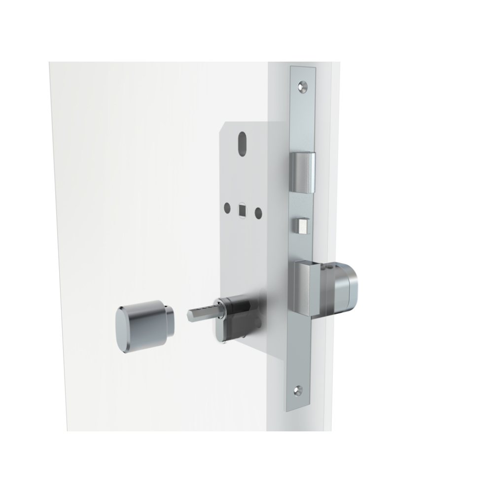Умный дверной биометрический замок (цилиндр) SEVEN LOCK SL-7774BF black (35-90 мм)