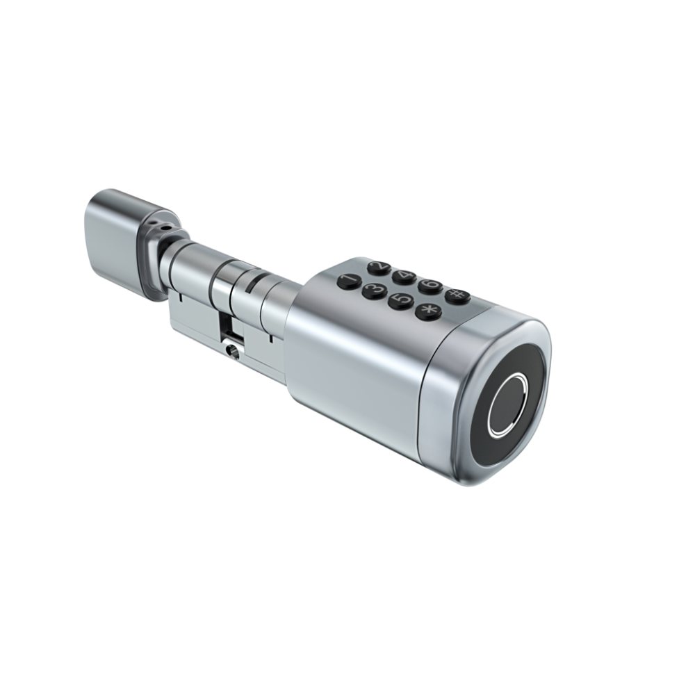 Умный дверной биометрический замок (цилиндр) SEVEN LOCK SL-7774BF silver (35-90 мм)