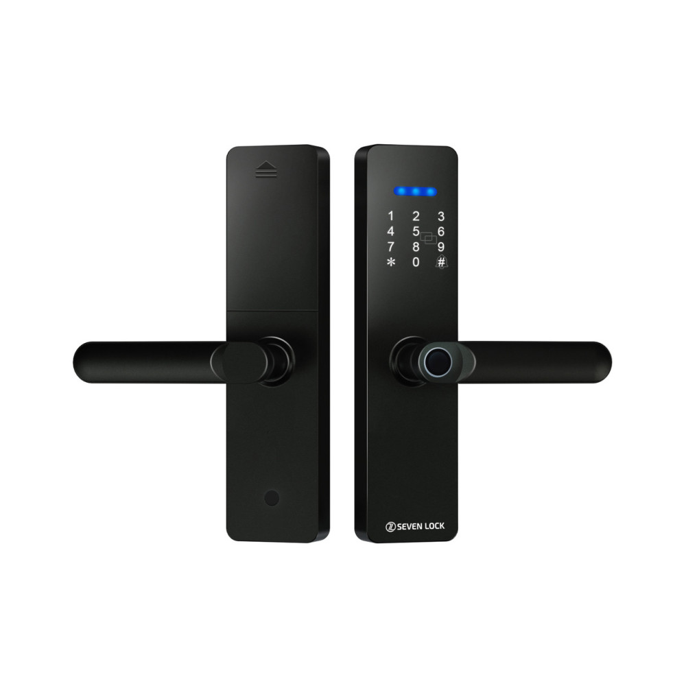 Умный дверной биометрический замок SEVEN LOCK SL-7740BF black