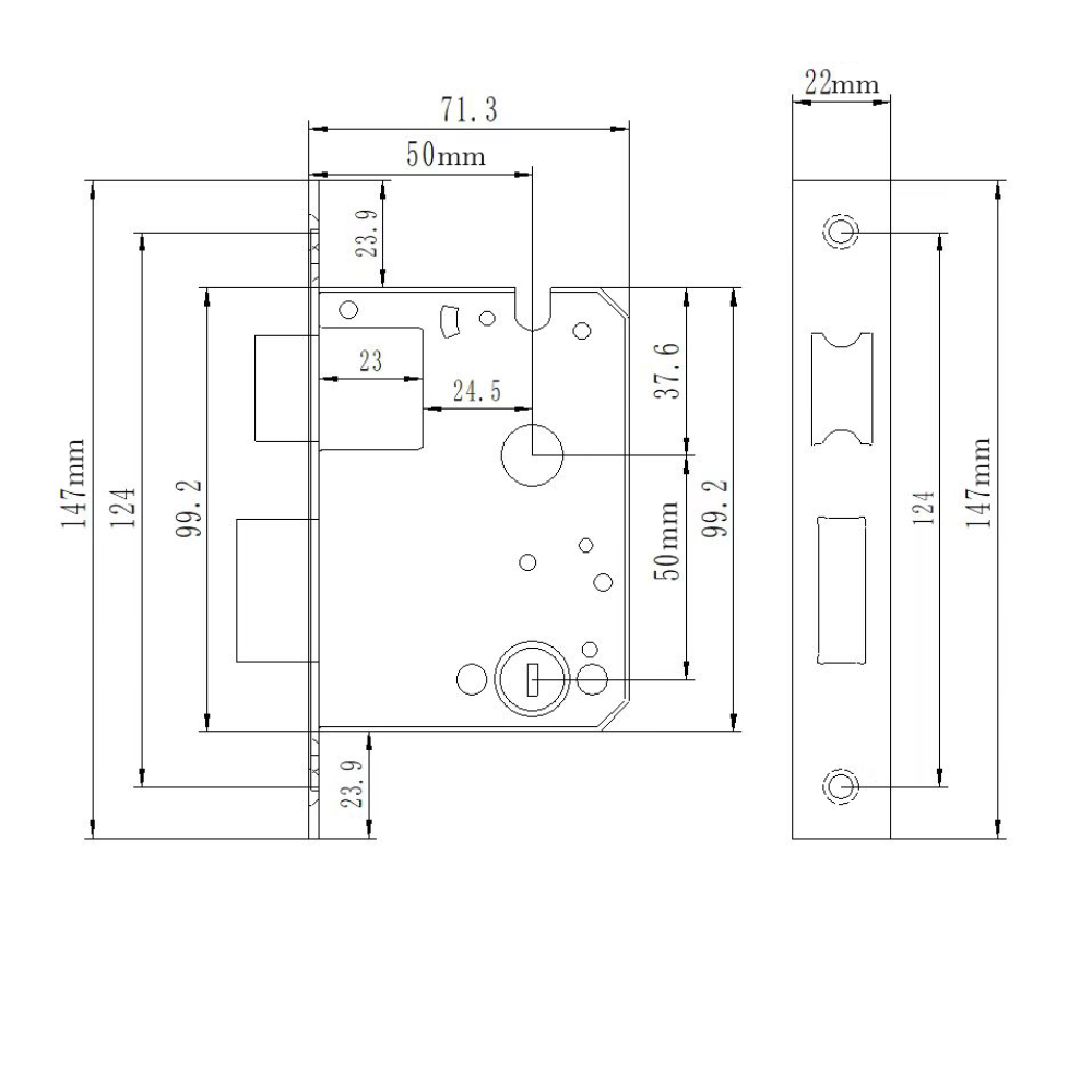 Умный дверной биометрический замок SEVEN LOCK SL-7740BF black