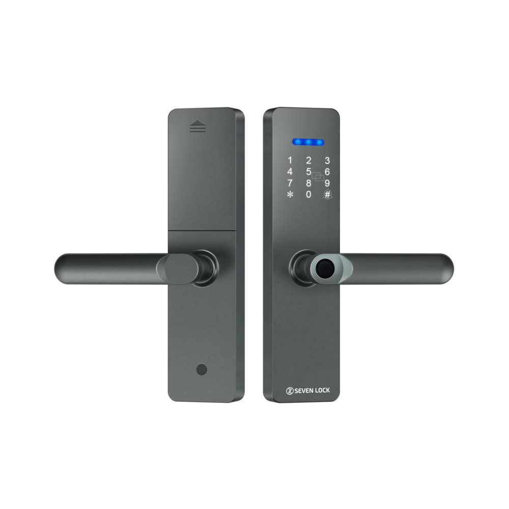 Умный дверной биометрический замок SEVEN LOCK SL-7740BF grey