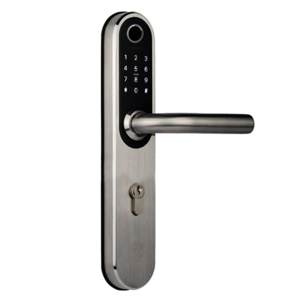 Умный дверной биометрический замок SEVEN LOCK SL-7768BF (85мм) silver