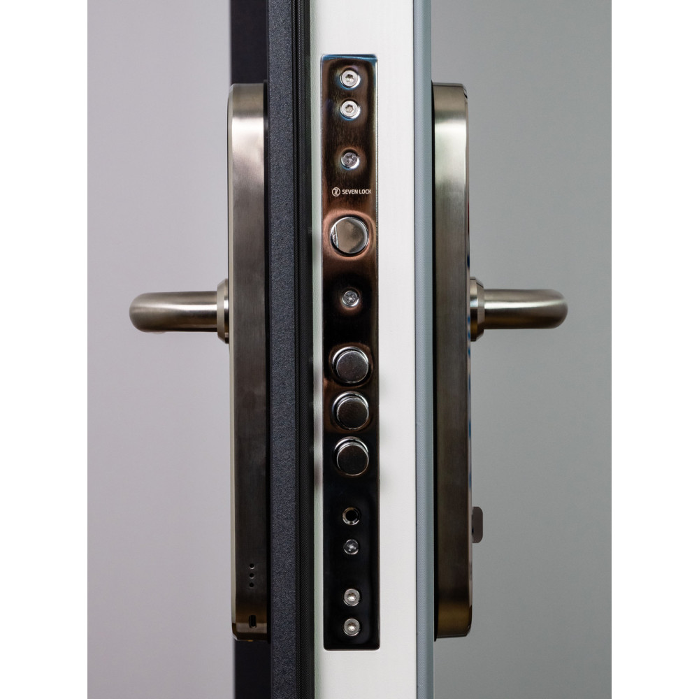 Умный дверной биометрический замок SEVEN LOCK SL-7768BF (85мм) silver