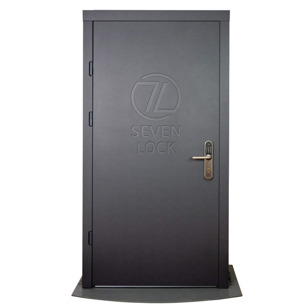 Умный дверной биометрический замок SEVEN LOCK SL-7768BF (85мм) silver