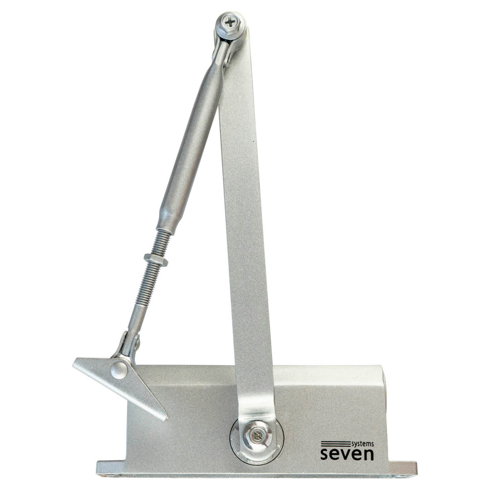 Доводчик двери 40-65 кг SEVEN DC-7742HP silver (механизм фиксации дверей)