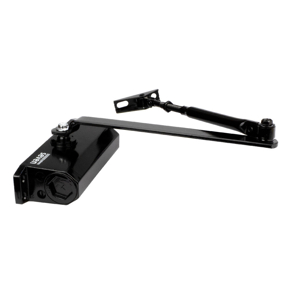 Доводчик двери 40-65 кг SEVEN DC-7742HP black (механизм фиксации дверей)