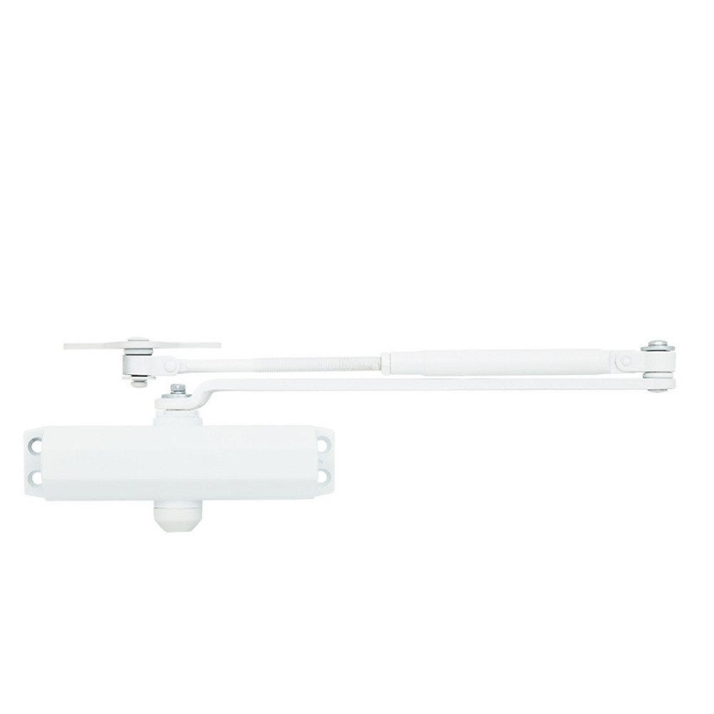 Доводчик двери 45-75 кг SEVEN DC-7743HP white (з механизмом фиксации)
