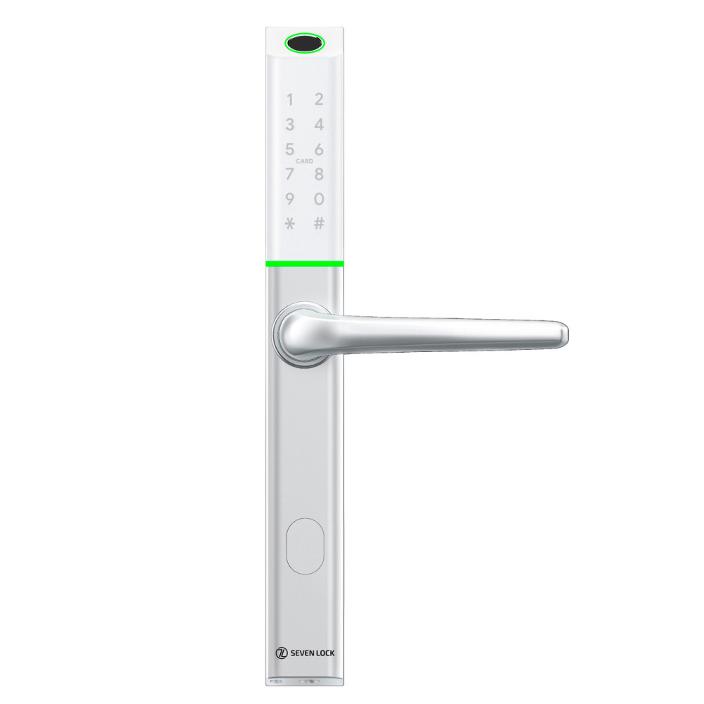 Умный дверной биометрический замок SEVEN LOCK SL-7763BF white