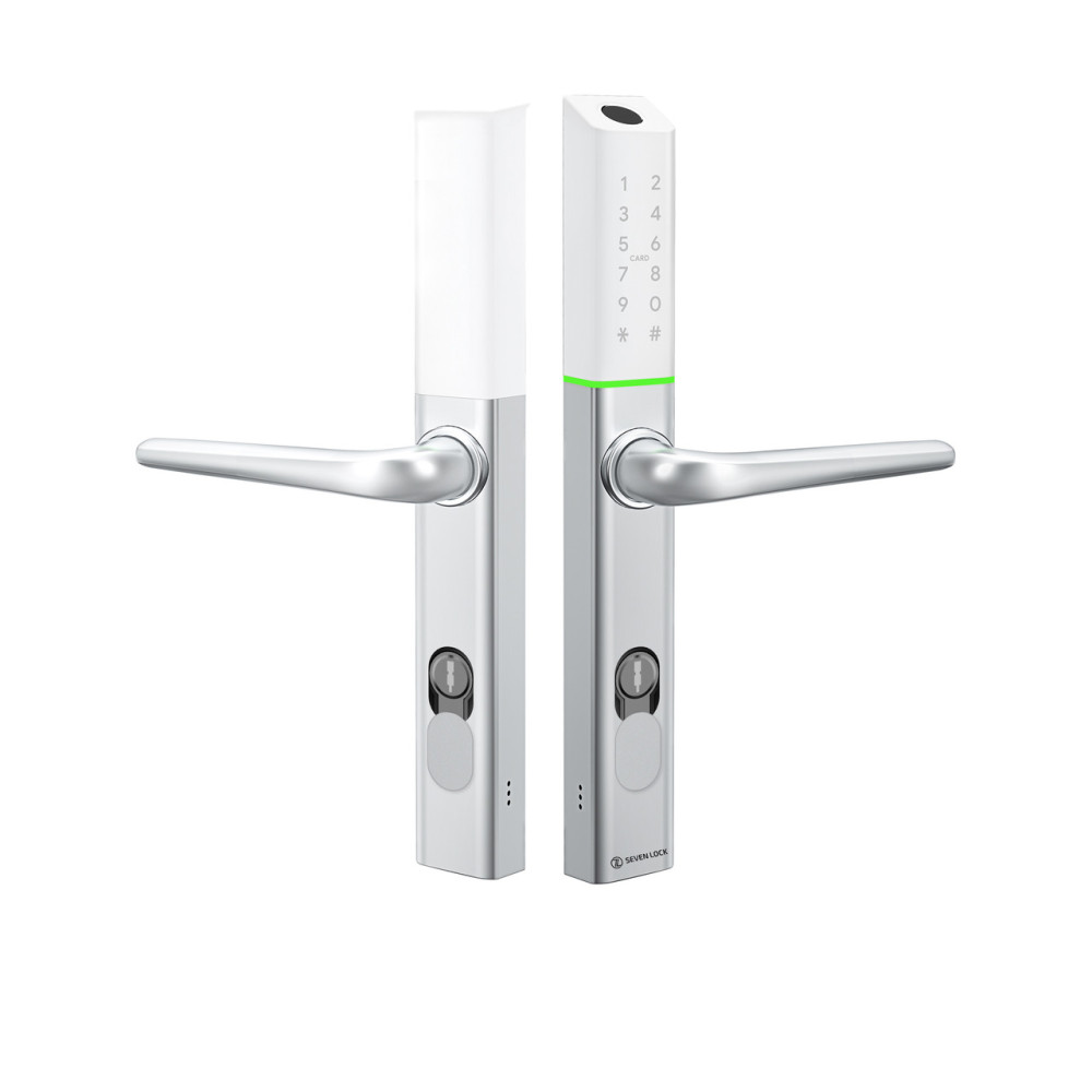 Умный дверной биометрический замок SEVEN LOCK SL-7763BF white