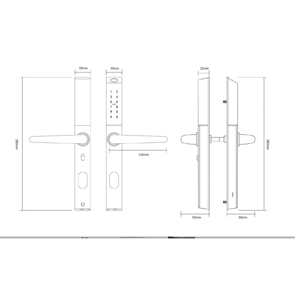 Умный дверной биометрический замок SEVEN LOCK SL-7763BF white