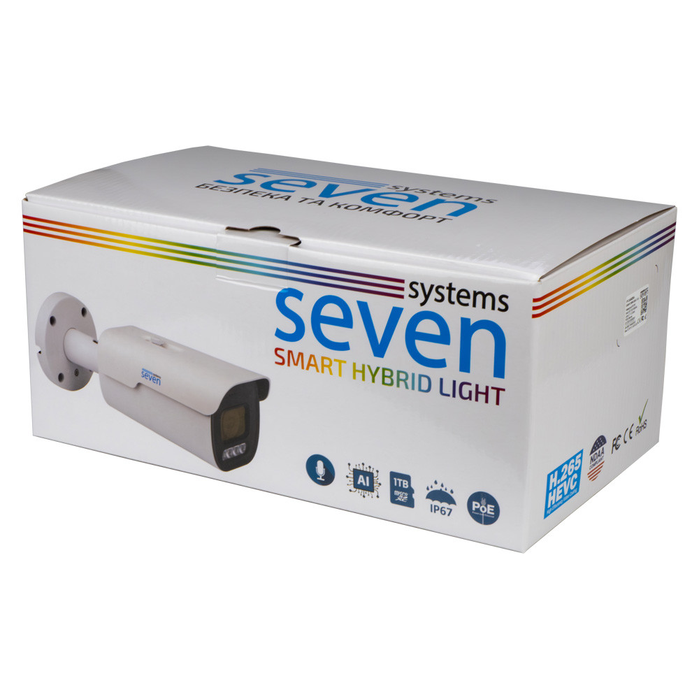 IP-видеокамера 5 Мп SEVEN IP-7255PA-DL white 2,8 мм с умной двойной подсветкой