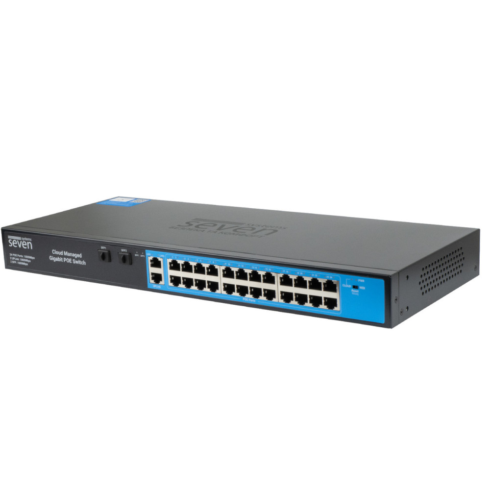 Облачно управляемый гигабитный 28-портовый PoE-коммутатор SEVEN GPS424 (Cloud POE: 24G, UP: 2G+2SFP)