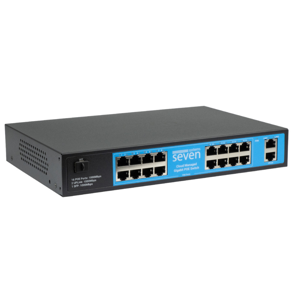 Облачно управляемый гигабитный 19-портовый PoE-коммутатор SEVEN GPS316 (Cloud POE: 16G, UP: 2G+1SFP)
