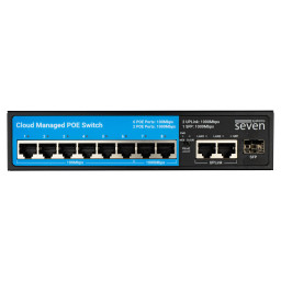 Облачно управляемый 11-портовый PoE-коммутатор SEVEN PS308G (Cloud POE: 6+2G, UP: 2G+1SFP)