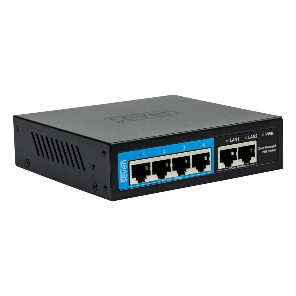 Облачно управляемый 6-портовый PoE-коммутатор SEVEN PS204D (Cloud POE: 4, UP: 2)
