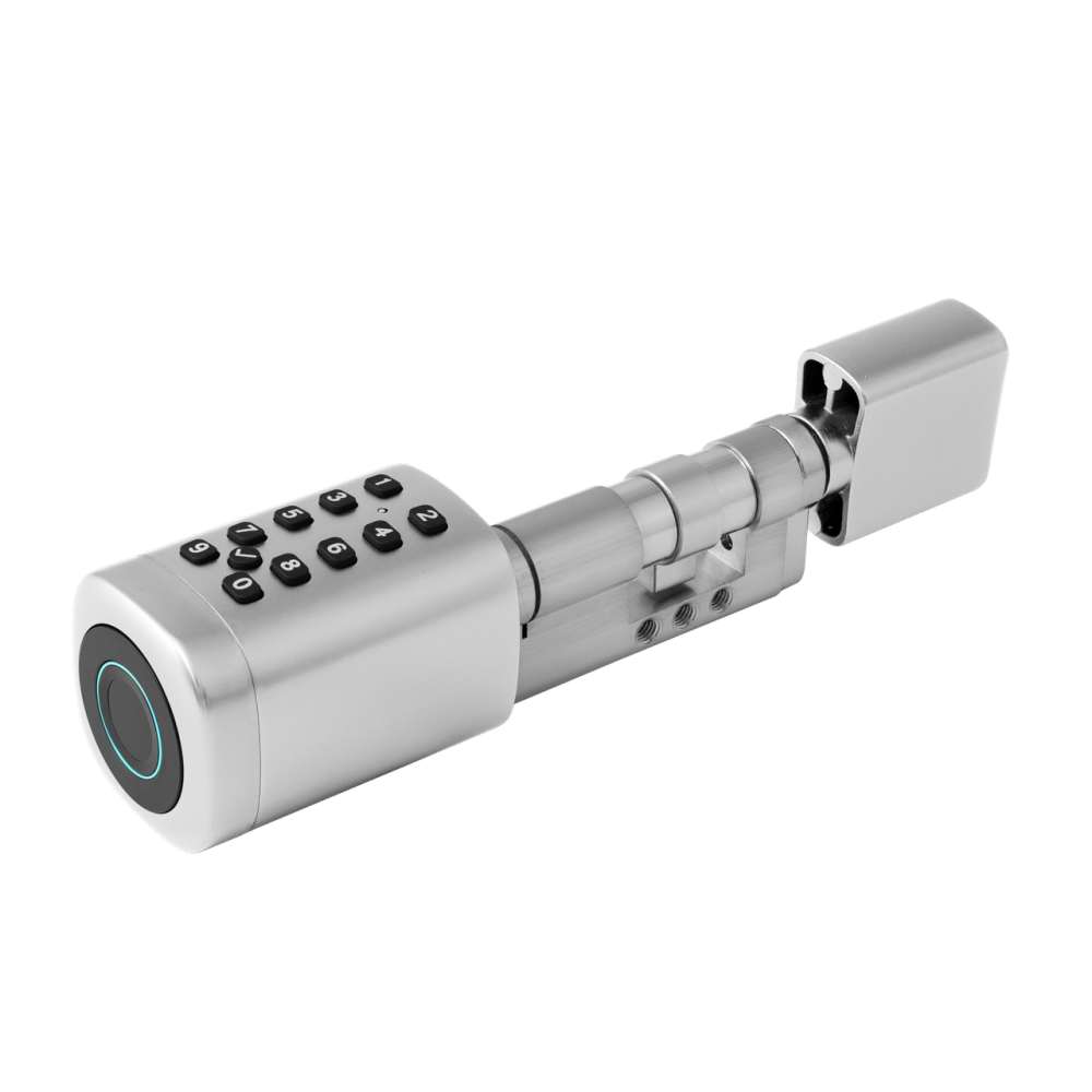 Умный дверной биометрический замок (цилиндр) SEVEN LOCK SL-7773BF silver (40-106 мм)