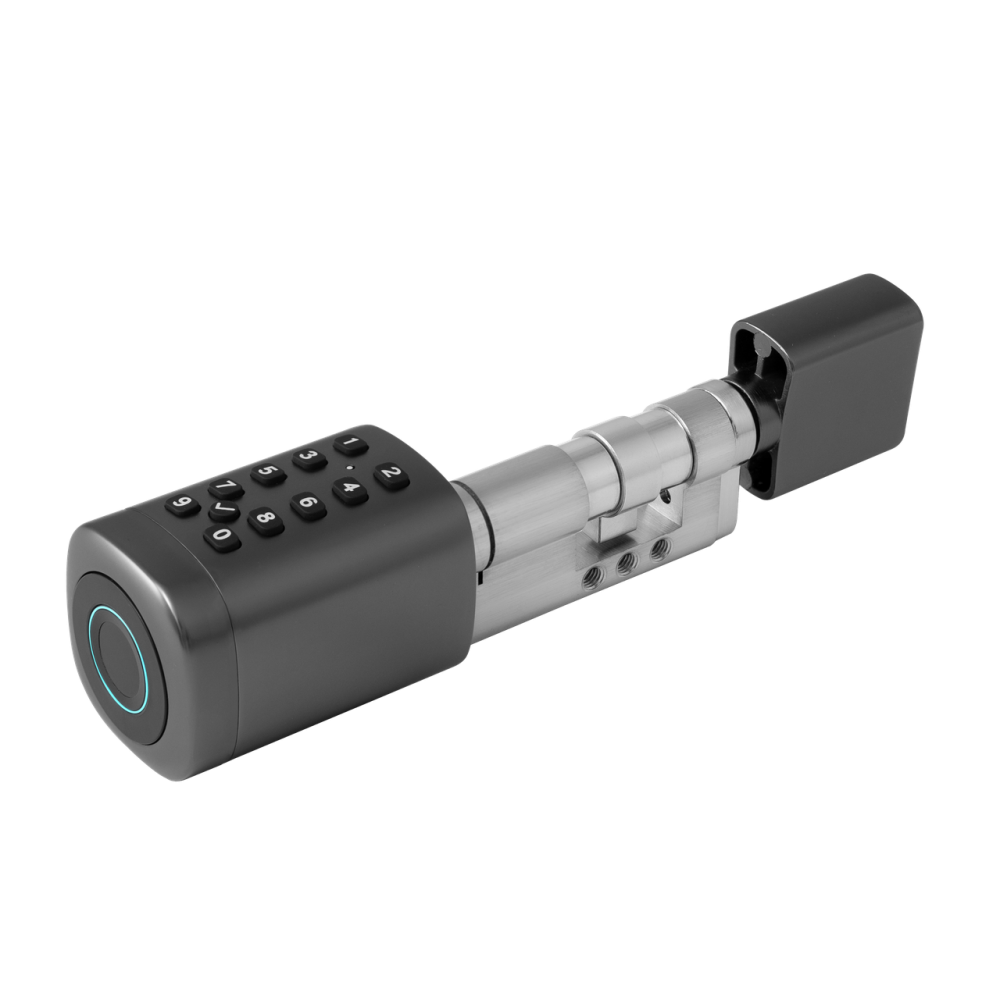 Умный дверной биометрический замок (цилиндр) SEVEN LOCK SL-7773BF black (40-106 мм)