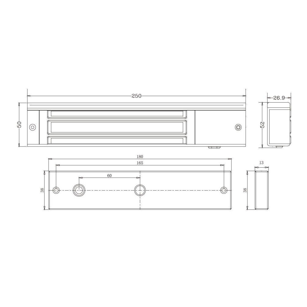 Замок электромагнитный 280 кг SEVEN ML-7750 white
