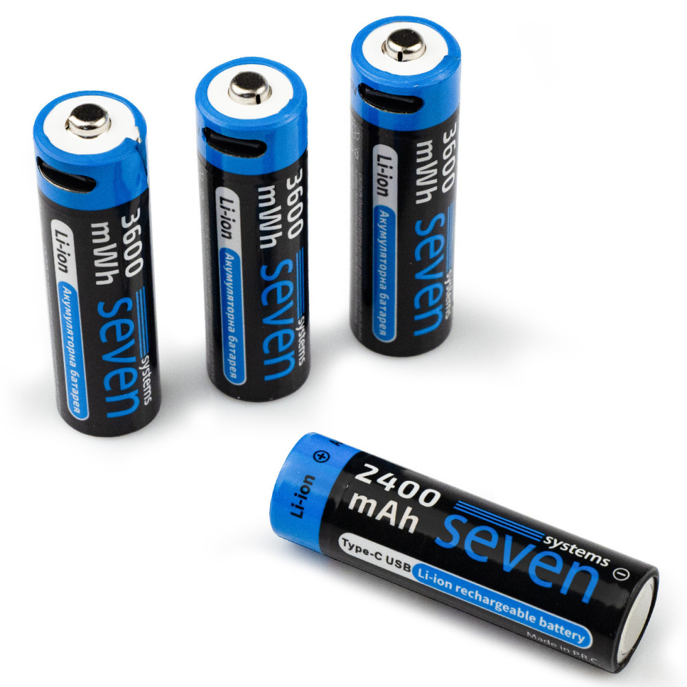 Аккумуляторная батарейка SEVEN AA 1.5V Li-ion 4 шт