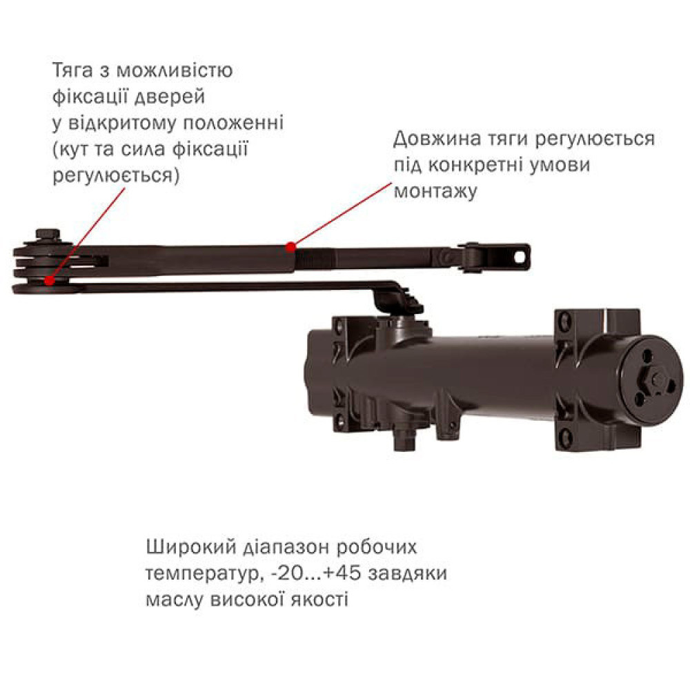 Доводчик дверей 200 кг RYOBI 4550 dark bronze