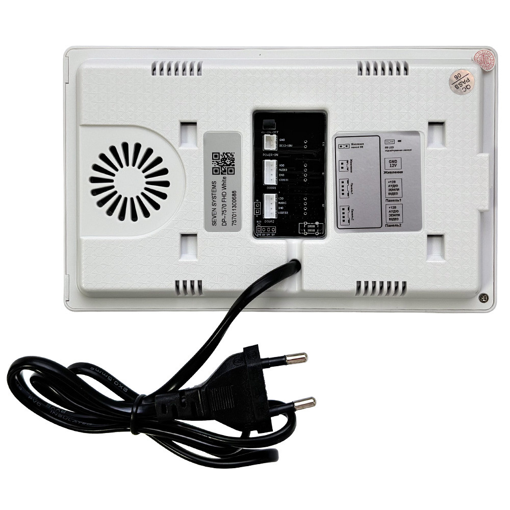Видеодомофон 7 дюймов SEVEN DP-7570 FHD IPS white