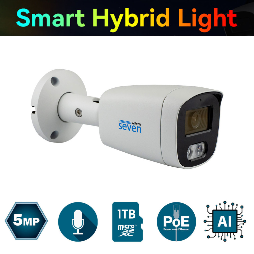 IP-видеокамера 5 Мп SEVEN IP-7225PA-DL white 4 мм с умной двойной подсветкой
