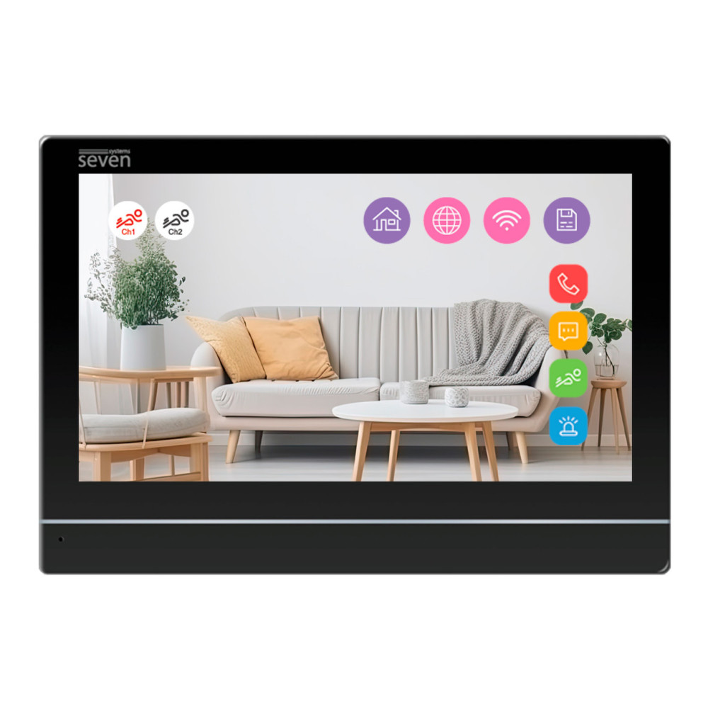 Видеодомофон 7 дюймов с Wi-Fi SEVEN DP-7576-W2K black