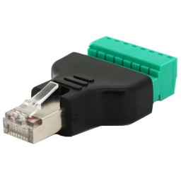 Роз'єм RJ-45(M) (8 контактів) з клемами під кабель Роз'єм RJ-45(M) (8 контактів) з клемами під кабель