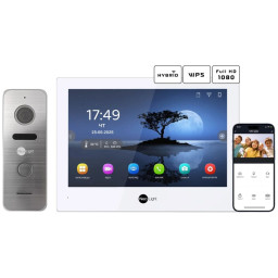 Комплект відеодомофону Neolight ALPHA Hybrid + PRIME FHD Silver з кутком Комплект відеодомофону Neolight ALPHA Hybrid + PRIME FHD Silver з кутком