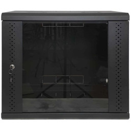 Шафа EServer 9U 600х500х503 скло, чорна