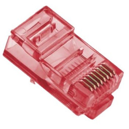 Конектор (100 шт/уп.) Ritar RJ-45 8P8C UTP Cat-5 Q100 Red Конектор (100 шт/уп.) Ritar RJ-45 8P8C UTP Cat-5 Q100 Red