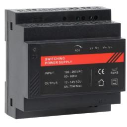 Блок живлення на DIN рейку DR12060-02 12V/5A Блок живлення на DIN рейку DR12060-02 12V/5A