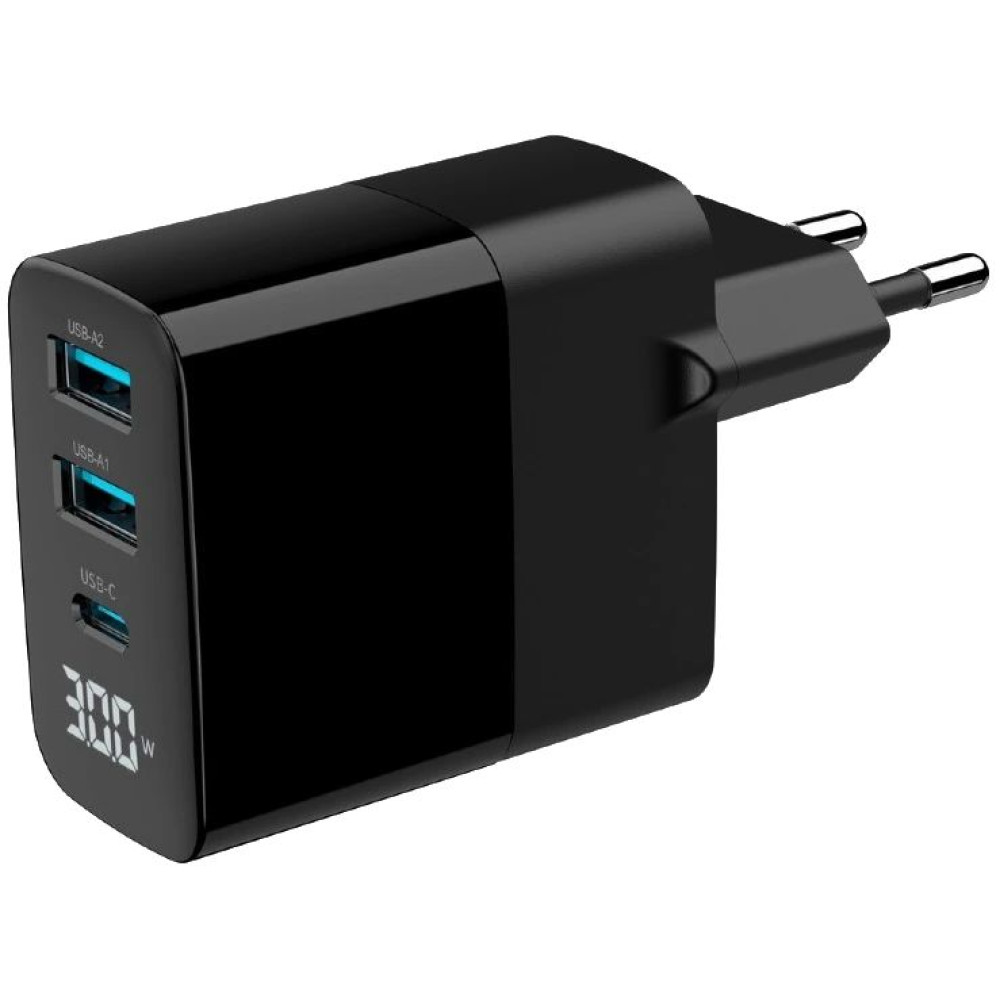 Мережевий зарядний пристрій Gembird TA-UC-PDQC30LCD-BK-02 2хUSB-A (QC3.0 18W) + 1хType-C (PD20W) Мережевий зарядний пристрій Gembird TA-UC-PDQC30LCD-BK-02 2хUSB-A (QC3.0 18W) + 1хType-C (PD20W)