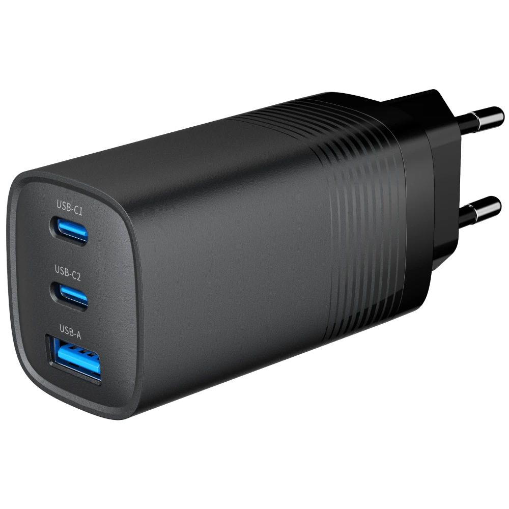 Мережевий зарядний пристрій Gembird TA-UC-PDQC65-01-BK (USB Type A + USB Type C) Мережевий зарядний пристрій Gembird TA-UC-PDQC65-01-BK (USB Type A + USB Type C)